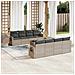 Set Divano da Giardino 9pz con Cuscini Grigio Chiaro Polyrattan - Foto miniatura 2