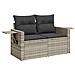 Set Divano da Giardino 9pz con Cuscini Grigio Chiaro Polyrattan - Foto miniatura 3