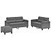 Set Divani 3 pz con Cuscini Grigio Scuro in Tessuto Microfibra - Foto miniatura 1