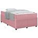 Struttura letto con materasso Rosa 120 x 190 cm Velluto - Foto miniatura 3