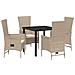 Set da Pranzo per Giardino con cuscino 5 pcs Beige polyrattan - Foto miniatura 1