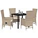 Set da Pranzo per Giardino con cuscino 5 pcs Beige polyrattan - Foto miniatura 3