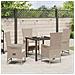 Set da Pranzo per Giardino con cuscino 5 pcs Beige polyrattan - Foto miniatura 4