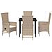 Set da Pranzo per Giardino con cuscino 5 pcs Beige polyrattan - Foto miniatura 7