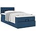 Struttura Letto Pouf con Materasso Blu 80x200 cm in Tessuto - Foto miniatura 4