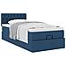 Struttura Letto Pouf con Materasso Blu 80x200 cm in Tessuto - Foto miniatura 5