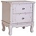 Tavolino In Legno Bianco Invecchiato Con 2 Cassetti 50x36x55h Cm - Foto miniatura 1