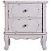 Tavolino In Legno Bianco Invecchiato Con 2 Cassetti 50x36x55h Cm - Foto miniatura 2