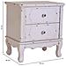 Tavolino In Legno Bianco Invecchiato Con 2 Cassetti 50x36x55h Cm - Foto miniatura 3