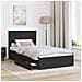 Letto con Contenitore Nero 100 x 200 cm Legno multistrato - Foto miniatura 3
