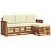 Set divani 4 pcs Naturale e Crema Legno di Acacia Massello - Foto miniatura 1