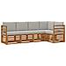 Set divani con cuscino 5 pcs Grigio Naturale e Chiaro - Foto miniatura 1
