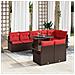 Set Divano da Giardino con cuscino 9 pcs Marrone Poly Rattan - Foto miniatura 2