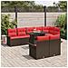Set Divano da Giardino con cuscino 9 pcs Marrone Poly Rattan - Foto miniatura 3
