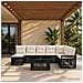 Set Divano da Giardino 9 pz Nero e Bianco Crema polyrattan - Foto miniatura 2