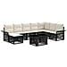 Set Divano da Giardino 9 pz Nero e Bianco Crema polyrattan - Foto miniatura 1