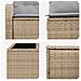 Set di divani 6 pz Beige e Grigio Chiaro - Foto miniatura 5