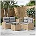 Set di divani 6 pz Beige e Grigio Chiaro - Foto miniatura 10