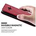 Custodia Compatibile Con Samsung Galaxy J3 / J3 Duos 2016 In Rosso Mela - Coperchio Protettiva Con Chiusura Magnetica, Funzione Stand E Tasca Per Le Carte - Foto miniatura 4