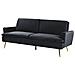 Divano Letto 3 Posti In Velluto Nero Vettre - Foto miniatura 6