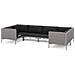 Set Divani Giardino 6 Pz Con Cuscini In Polyrattan Grigio Scuro - Foto miniatura 1