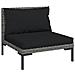Set Divani Giardino 6 Pz Con Cuscini In Polyrattan Grigio Scuro - Foto miniatura 2