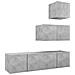 Set Porta Tv 4 Pz Grigio Cemento In Truciolato - Foto miniatura 2