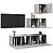 Set Porta Tv 4 Pz Grigio Cemento In Truciolato - Foto miniatura 3