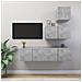 Set Porta Tv 4 Pz Grigio Cemento In Truciolato - Foto miniatura 1