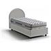 Letto Singolo Alice, Letto Contenitore Con Rivestimento In Ecopelle, 100% Made In Italy, Apertura Frontale, Con Materasso Cm 80x190 Incluso, Bianco - Foto miniatura 1