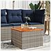Tavolo Da Giardino Grigio 55x55x37 Cm Polyrattan E Legno Acacia - Foto miniatura 1