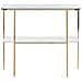 Tavolino Consolle Calvert Vetro Temperato Marmo /oro - Foto miniatura 5