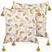 Set Di 2 Cuscini Abutilon 45 X 45 Cm Beige Trama Floreale - Foto miniatura 4