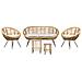 Set Divano E Poltrone 4 Posti Con 2 Tavolini Rattan Naturale Maratea /cesenatico - Foto miniatura 2