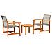 Set Da Bistrot 3 Pz Grigio In Polyrattan E Legno Di Acacia - Foto miniatura 2
