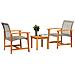 Set Da Bistrot 3 Pz Grigio In Polyrattan E Legno Di Acacia - Foto miniatura 3