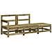 Set Divani Da Giardino 3pz Con Cuscini Legno Impregnato Di Pino - Foto miniatura 3