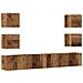 Mobili Tv A Parete 6 Pz Legno Vecchio Legno Multistrato - Foto miniatura 2