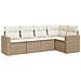 Set Divano Da Giardino 5 Pz Con Cuscini Beige In Polyrattan - Foto miniatura 2