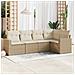 Set Divano Da Giardino 5 Pz Con Cuscini Beige In Polyrattan - Foto miniatura 1