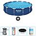 Piscina Fuori Terra - In Giro - 396x84 Cm - Blu - Include Accessori Coordinati Cb51 - Foto miniatura 1