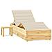 Lettino Da Giardino Con Tavolino Cuscino Legno Pino Impregnato - Foto miniatura 2