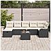 Set Divano da Giardino di 8 Pezzi con Cuscini Nero Polyrattan,  Divano da Giardino a 2 Posti con Contenitore & Cuscini Nero Polyrattan - Foto miniatura 3