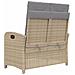 Panca Reclinabile da Giardino con Cuscini Beige in Polyrattan - Foto miniatura 5