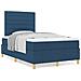 Letto a Molle e Materasso Blu 120x200 cm in Tessuto - Foto miniatura 4