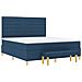 Letto Box Spring con Materasso & Panchina Blu 180x200 cm Tessuto - Foto miniatura 8