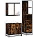Set Mobili da Bagno 3 pz Rovere Fumo in Legno Multistrato - Foto miniatura 1