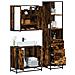 Set Mobili da Bagno 3 pz Rovere Fumo in Legno Multistrato - Foto miniatura 2