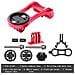 Supporto Per Ciclocomputer Mtb In Alluminio: Estensione Manubrio Multifunzione Per Garmin, Bryton E Cateye Red - Foto miniatura 1