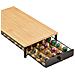 Porta Capsule Caffè Con Cassetto In Ferro Verniciato E Pannello In Bamboo, Compatibile Con Oasiswj, Capacità 40 Capsule Nespresso, Base Per Macchina Da Caffè, Design Moderno Nero - Foto miniatura 2